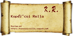 Kopácsi Rella névjegykártya